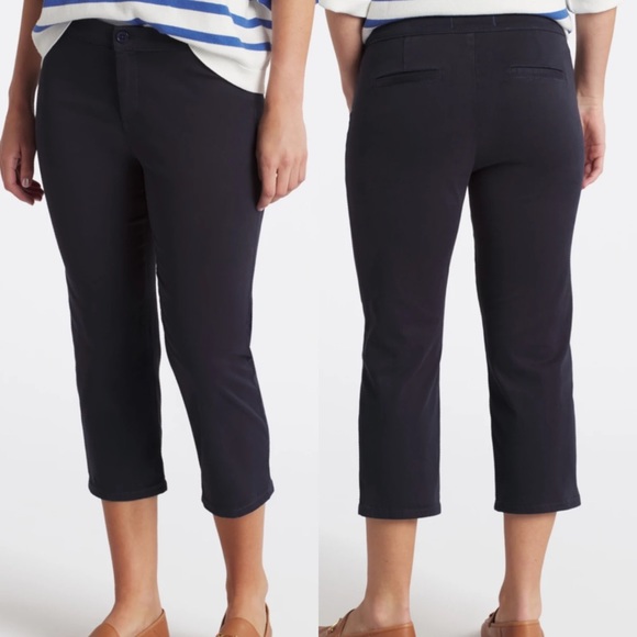 LILA RYAN Pants - Lila Ryan Jase Slim Straight Capri Pant 12 x 22” Navy Blue